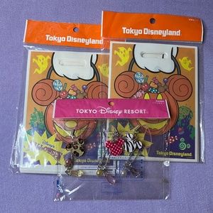 VINTAGE TOKYO DISNEYLAND  HALLOWEEN 　5CELL PHONE STRAPS &  2ENVELOPE SET